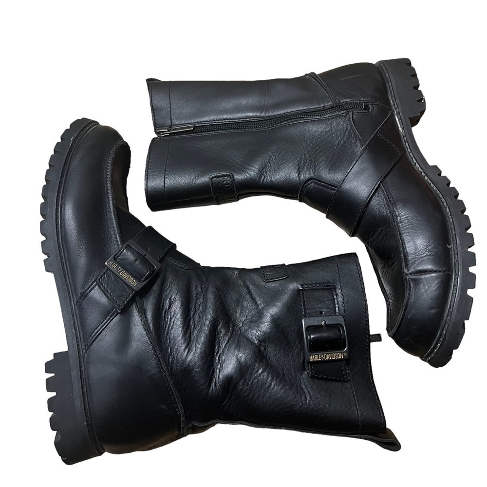 HARLEY-DAVIDSON Leather Street Boots in Classic Black Size 8.5 —Men’s - Picture 2 of 11